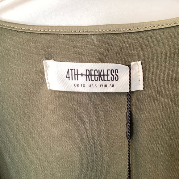 NWT 4th + Reckless Layla Wrap Blouse - Khaki - S - Picture 6 of 8